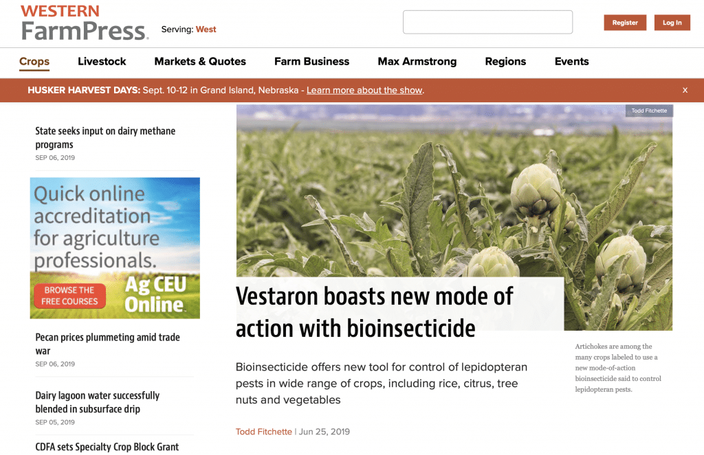 Vestaron boasts new mode of action with bioinsecticide | Vestaron ...